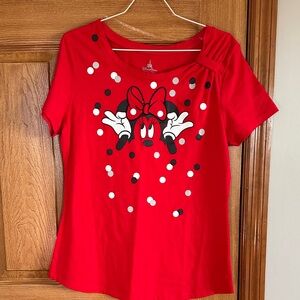 Disney Red Minnie Mouse Tee with Polka Dots